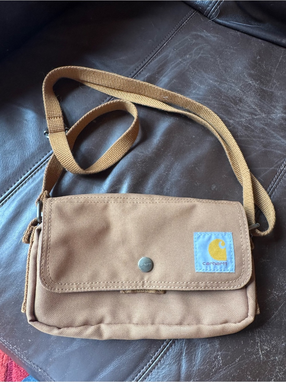 Carhartt Tan Canvas Messenger Crossbody Bag